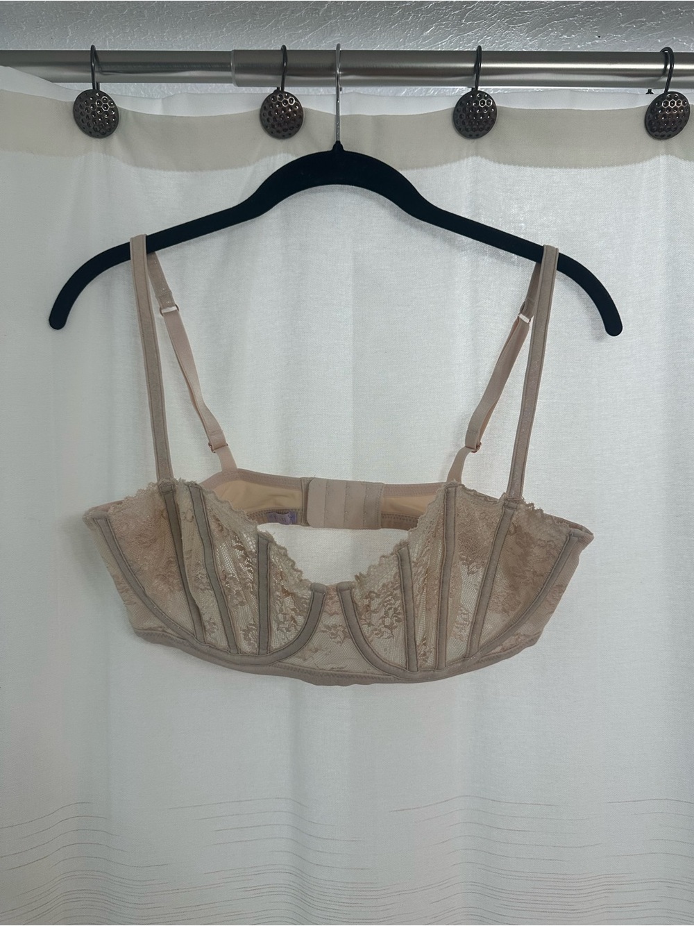 Savage X Fenty Lace Underwire Balconette Bra in Iridescent Soft Pink Size 34D